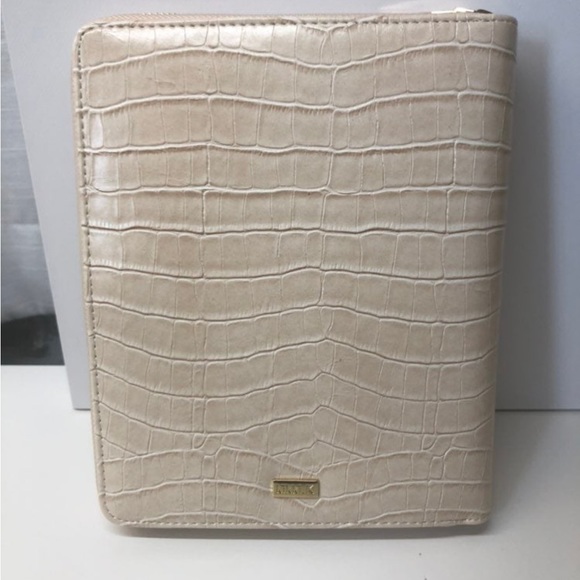 Kikki.K B6 Beige Croco Leather Zippered Planner - Picture 3 of 11